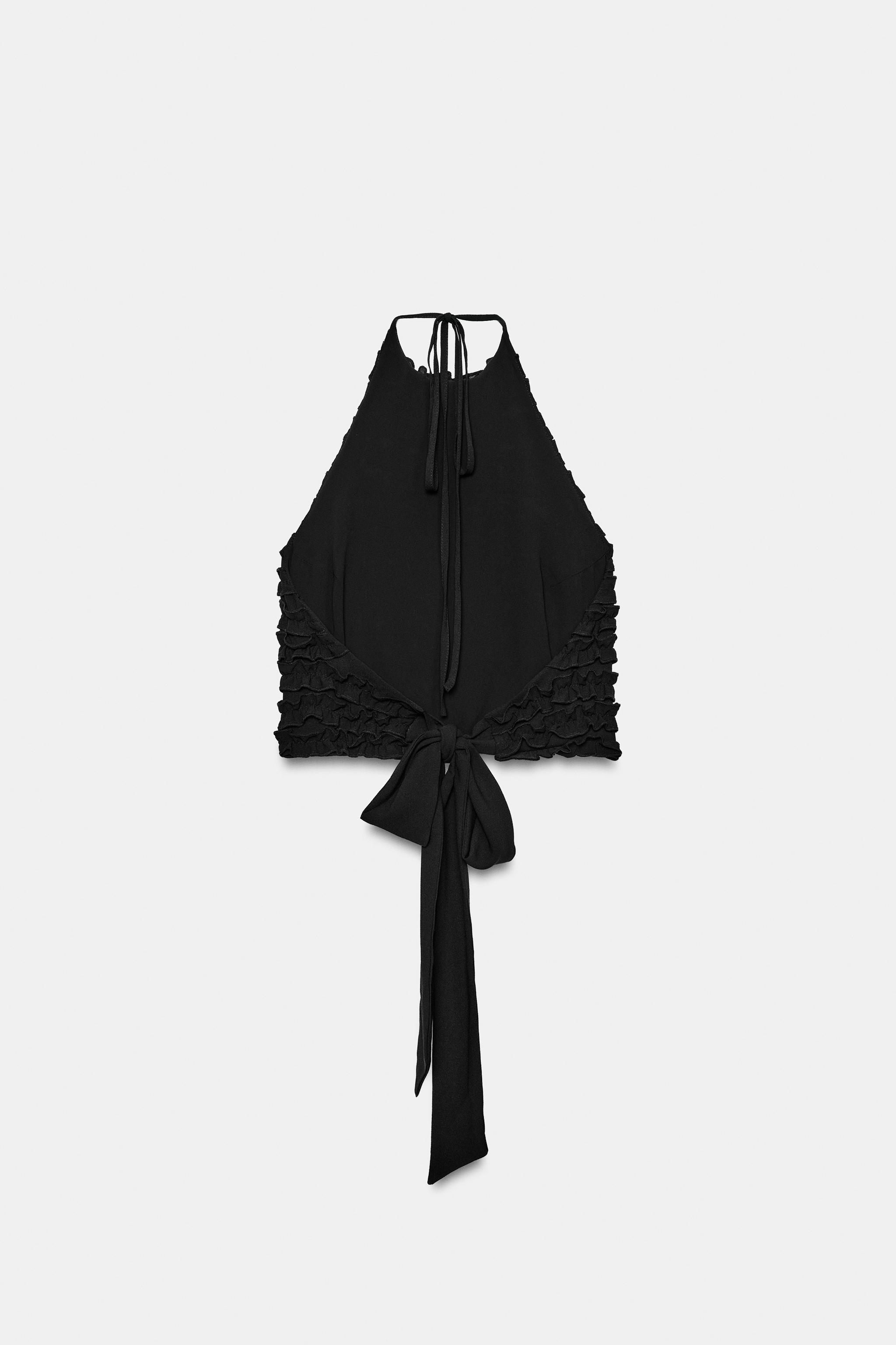 POLKA DOT RUFFLED HALTER TOP